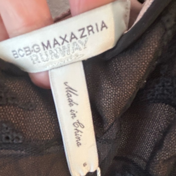 BCBG Max Azria Runway Black Sheer Lace Maxi Dress SZ 6 NWT - Picture 6 of 10